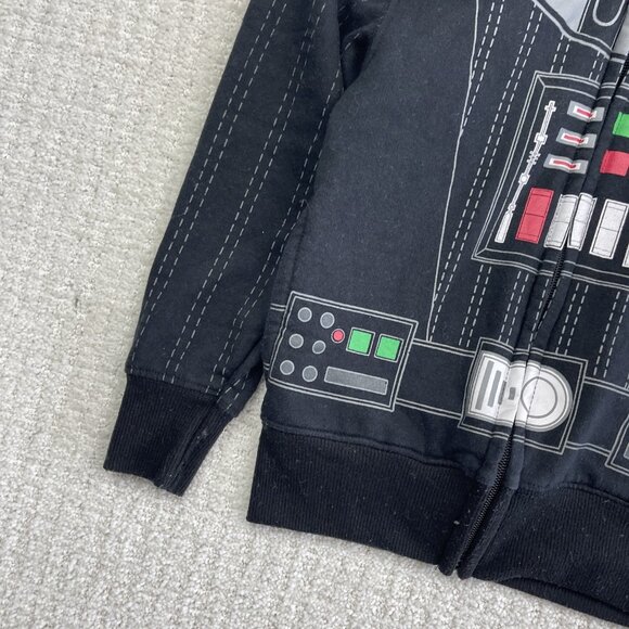 VTG Star Wars Hoodie Boys Sz 3 Black Darth Vader Zip Up Graphic Lucasfilm - Picture 2 of 15